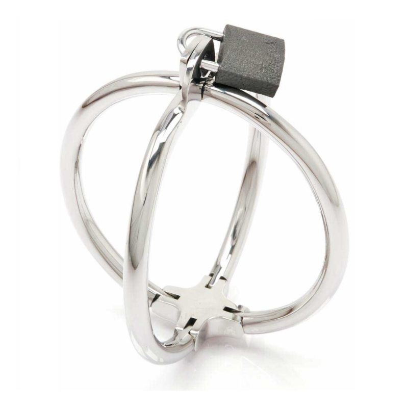 METAL HARD - CRISS CROSS HANDCUFF STAINLESS STEEL RESTRAINTS