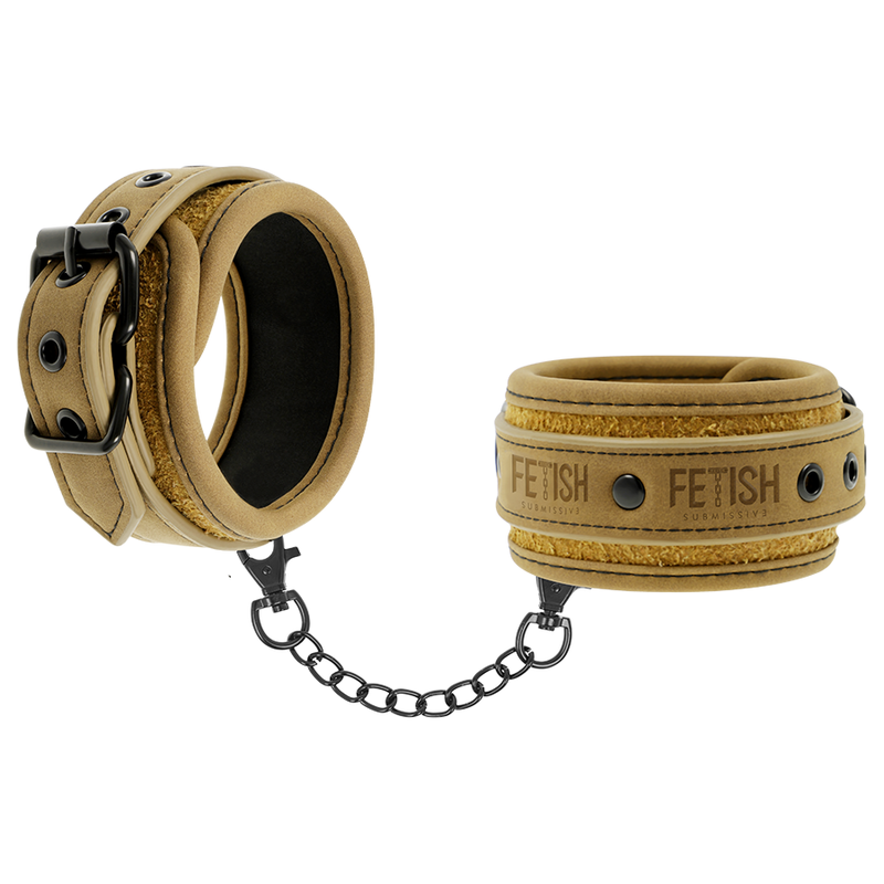 FETISH SUBMISSIVE ORIGEN - VEGAN LEATHER HANDCUFFS WITH