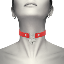 COQUETTE CHIC DESIRE - COLLIER EN CUIR VEGAN ROUGE AVEC