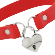 COQUETTE CHIC DESIRE - ROTE HALSKETTE AUS VEGANEM LEDER MIT