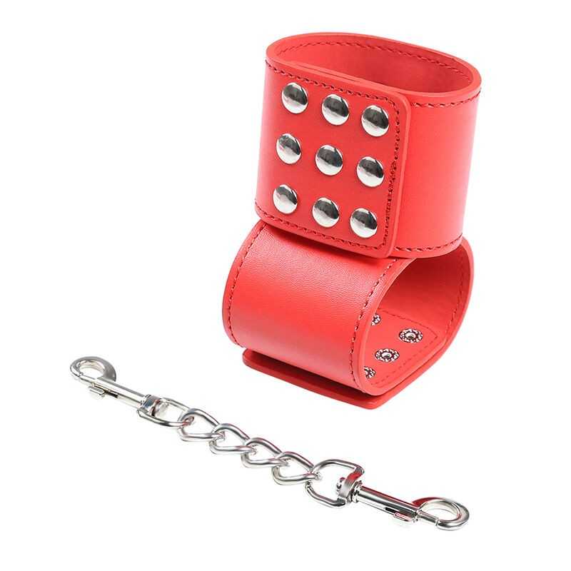 OHMAMA FETISH - RED HANDCUFFS WITH SNAP CLOSURE