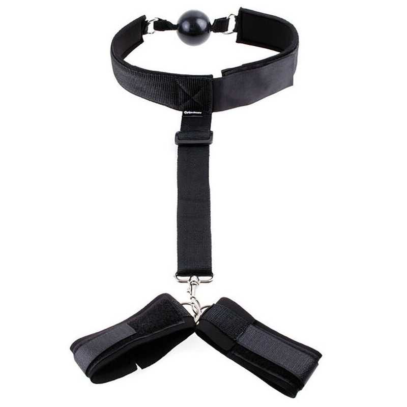 OHMAMA FETISH - FETISH NEOPRENE GAG WITH HAND CUFFS