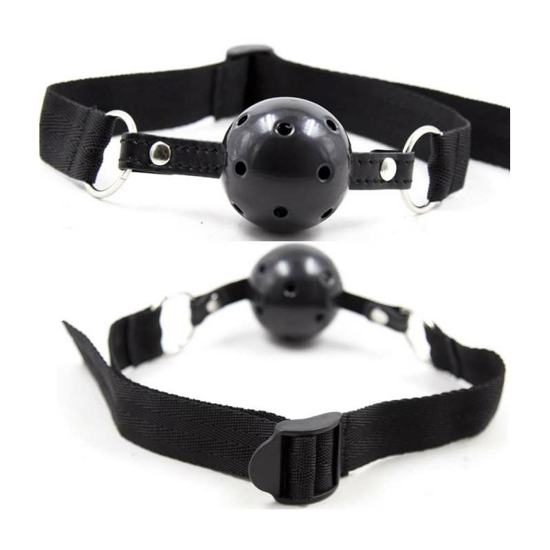 OHMAMA FETISH BALL GAG RESPIRANT EN TISSU NOIR