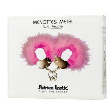 ADRIEN LASTIC - MENOTTES EN MÉTAL À PLUMES ROSE