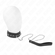 KINK - PVC LEDER HALSKETTE MIT GÜRTEL 105 CM STRASS NIETE 41,5