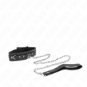 KINK - PVC LEDER HALSKETTE MIT GÜRTEL 105 CM STRASS NIETE 41,5