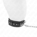 KINK - PVC LEATHER NECKLACE WITH BELT 105 CM RHINESTONE RIVET