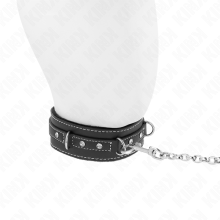 KINK - PVC LEDER HALSKETTE MIT GÜRTEL 105 CM STRASS NIETE 41,5