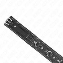 KINK - PVC LEDER HALSKETTE MIT GÜRTEL 105 CM STRASS NIETE 41,5