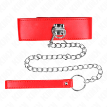 KINK - COLLIER AVEC CEINTURE 65 CM AVEC LARGE BRACELET ROUGE