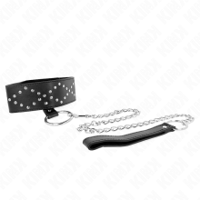 KINK - COLLANA 65 CM CON GUINZAGLIO CON BORCHIE ARGENTO MODELLO