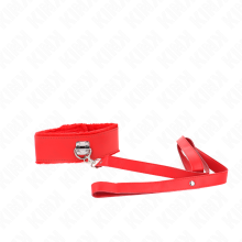 KINK - NECKLACE WITH LEASH 116 CM WITH SILVER STUDS MODEL 4 RED