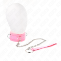 KINK - COLLAR WITH LEASH 65 CM WITH RESTRICTIONS PINK 36-42 CM