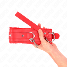 KINK - COLLAR WITH LEASH 65 CM WITH RESTRICTIONS RED 36-42 CM X