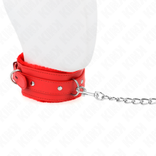 KINK - COLLAR WITH LEASH 65 CM WITH RESTRICTIONS RED 36-42 CM X