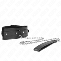 KINK - COLLAR WITH LEASH 65 CM WITH RESTRICTIONS BLACK 36-42 CM