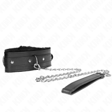 KINK - COLLAR WITH LEASH 65 CM WITH RESTRICTIONS BLACK 36-42 CM