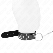 KINK - COLLIER RIVET ANNEAU AVEC CEINTURE 65 CM NOIR AJUSTABLE