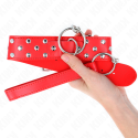 KINK - COLLIER RIVET ANNEAU AVEC CEINTURE 65 CM ROUGE AJUSTABLE