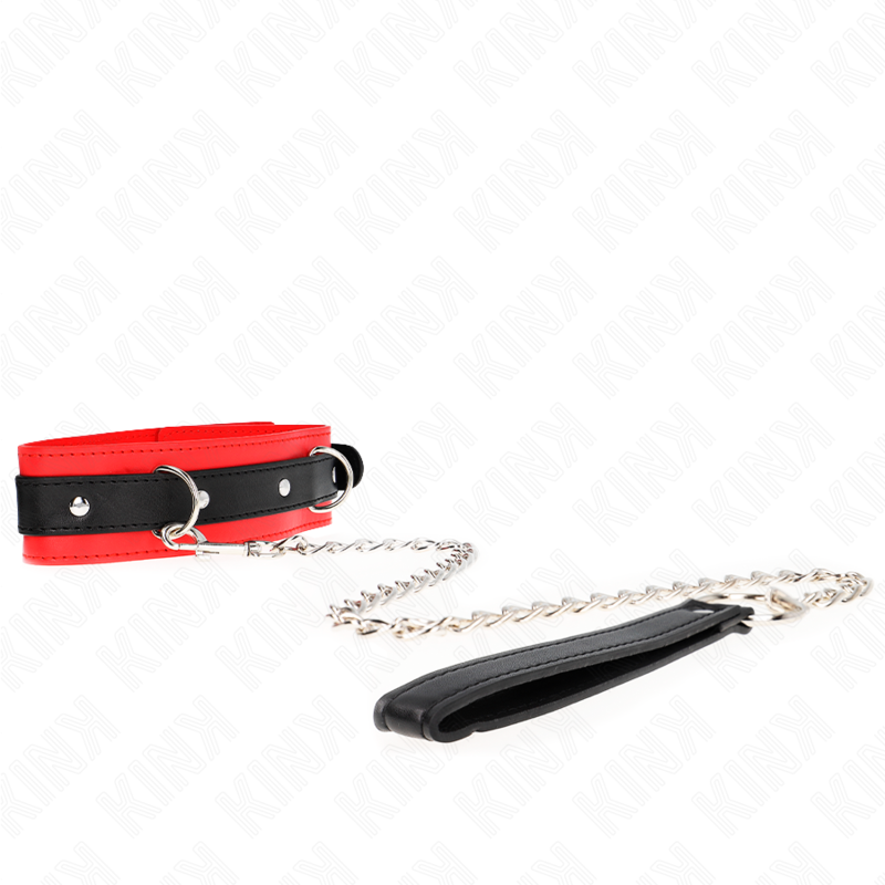 KINK - COLLIER MODÈLE BASIC AVEC LAISSE 65 CM MODÈLE 3 ROUGE 53