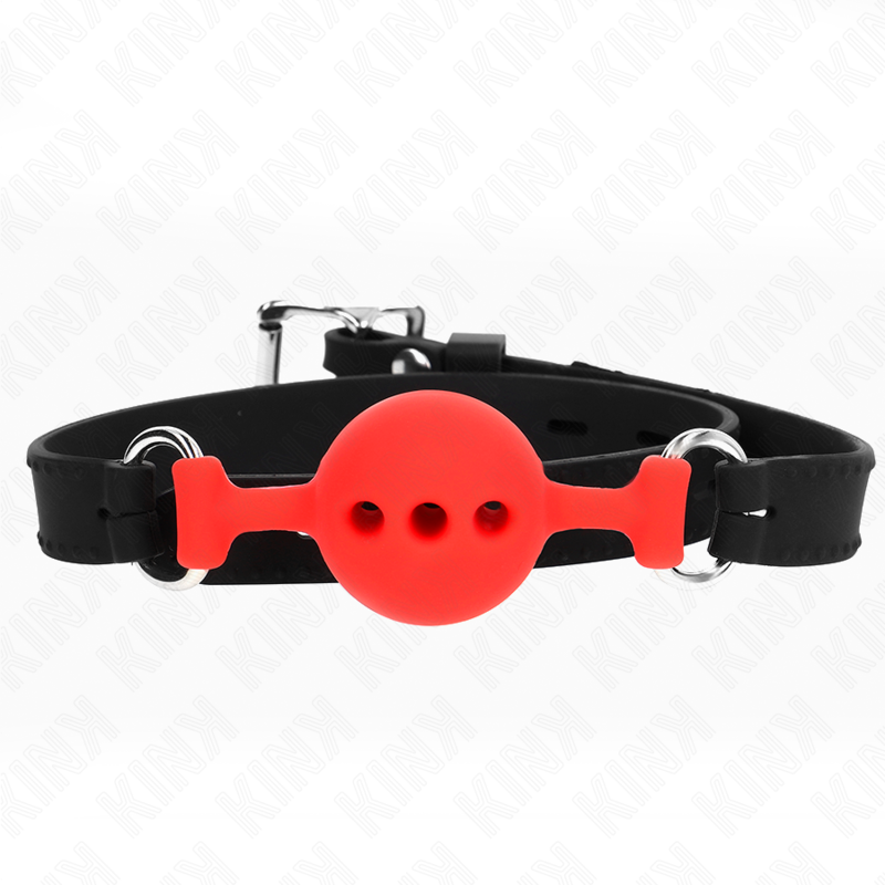 KINK - FULL SILICONE GAG 55 x 2 CM WITH 4 CM BALL SIZE S RED