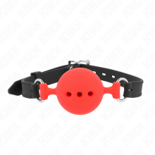 KINK - FULL SILICONE GAG 55 x 2 CM WITH 5 CM BALL SIZE L RED