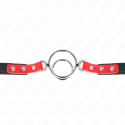 KINK - GAG AVEC PLUSIEURS O-RINGS 4 / 4,8 CM ROUGE 38 X 56 CM