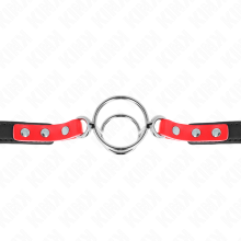 KINK - GAG AVEC PLUSIEURS O-RINGS 4 / 4,8 CM ROUGE 38 X 56 CM