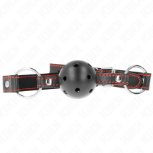 KINK - BALL GAG HOLLOW HARD NERO MODELLO 2 65 x 2,5 CM