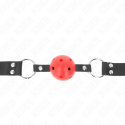 KINK - BOLA RESPIRÁVEL 4 CM MORDAÇA COM REBITE DUPLO VERMELHO