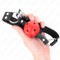 KINK - BOLA RESPIRÁVEL 4 CM MORDAÇA COM REBITE DUPLO VERMELHO