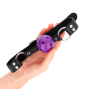 KINK - BREATHABLE BALL 4 CM GAG WITH DOUBLE RIVET PURPLE 62.5 x