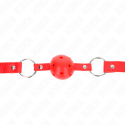 KINK - BREATHABLE BALL 4 CM GAG WITH DOUBLE RIVET MODEL 1 RED