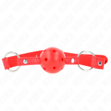 KINK - BREATHABLE BALL 4 CM GAG WITH DOUBLE RIVET MODEL 1 RED