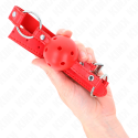 KINK - BREATHABLE BALL 4 CM GAG WITH DOUBLE RIVET MODEL 1 RED