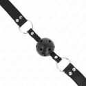 KINK - BREATHABLE BALL 4 CM GAG WITH DOUBLE RIVET MODEL 1 BLACK