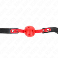 KINK - RED HOLLOW HARD BALL 4 CM GAG BLACK STRAP 60 x 2 CM