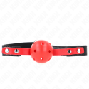 KINK - BALLE DURE CREUSE ROUGE 4 CM GAG BRACELET NOIR 60 x 2 CM