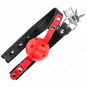 KINK - RED HOLLOW HARD BALL 4 CM GAG BLACK STRAP 60 x 2 CM