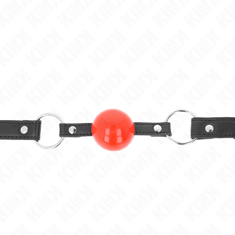 KINK - BÂILLON BALLE 4 CM AVEC SERRURE BOULE ROUGE BRACELET