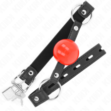 KINK - BÂILLON BALLE 4 CM AVEC SERRURE BOULE ROUGE BRACELET