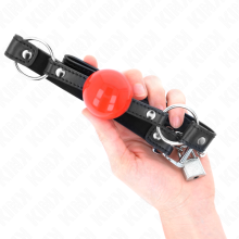 KINK - BALL 4 CM GAG WITH LOCK RED BALL BLACK STRAP 60 x 2 CM