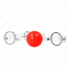 KINK - RED TRANSPARENT PVC BALL 4 CM GAG ADJUSTABLE