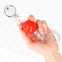 KINK - RED TRANSPARENT PVC BALL 4 CM GAG ADJUSTABLE