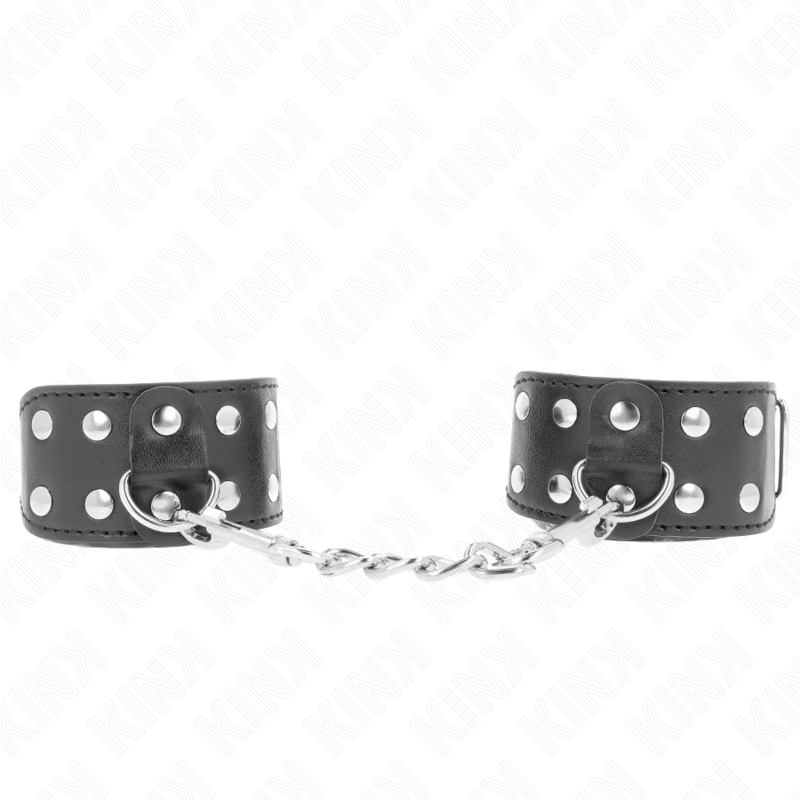 KINK - BRACELETS AVEC DOUBLE LIGNE DE CLOUS RÉGLABLES NOIR