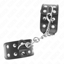 KINK - WRISTBANDS WITH DOUBLE LINE OF ADJUSTABLE STUDS BLACK