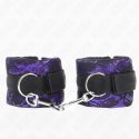 KINK - SHORT VELVET LACE WRIST RESTRAINTS AND NYLON BIND PURPLE