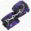 KINK - SHORT VELVET LACE WRIST RESTRAINTS AND NYLON BIND PURPLE