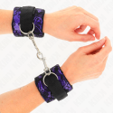 KINK - SHORT VELVET LACE WRIST RESTRAINTS AND NYLON BIND PURPLE