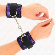 KINK - PUNHOS DE RENDA DE VELUDO CURTO E BIND DE NYLON ROXO /